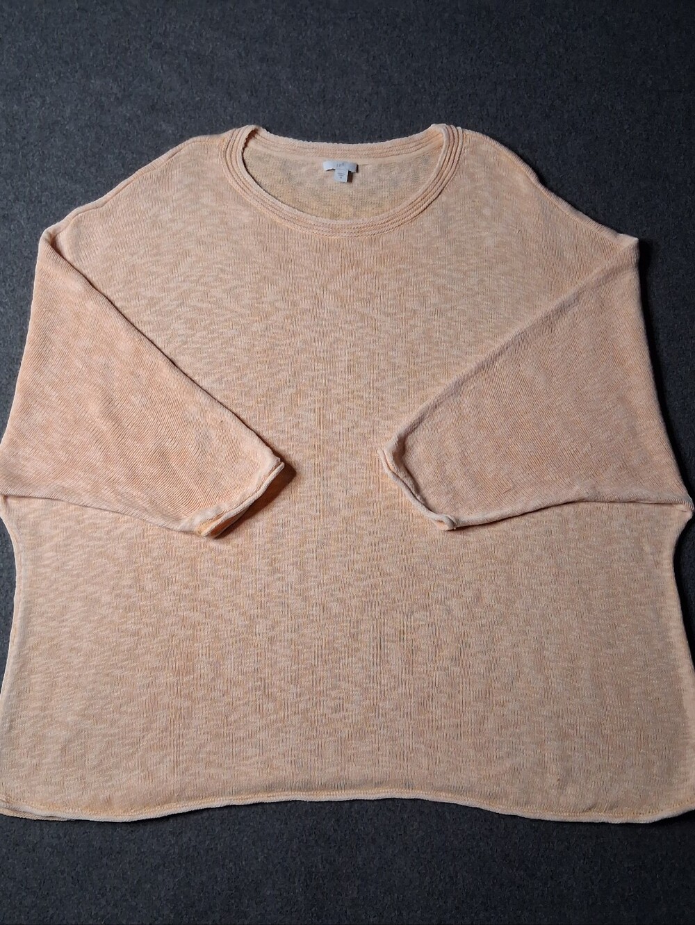 J. Jill Peach Knit Dolman Sweater 100% Cotton 4X Plus Size Oversized
